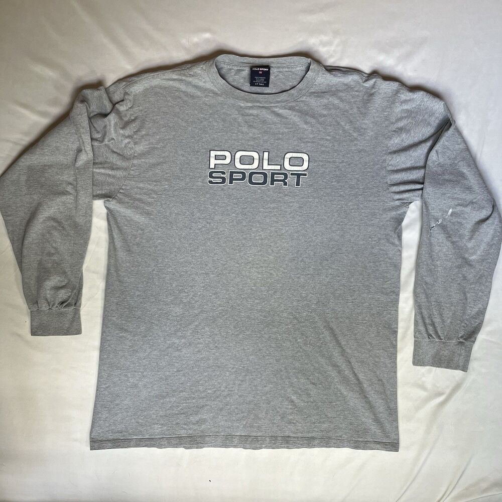 VTG Polo Sport Ralph Lauren Spell Out Long Sleeve T Shirt 90s Y2K LT Large Tall